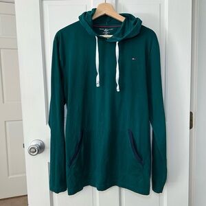 Tommy Hilfiger Green Cotton Blend Pullover Hoodie Loungewear Size L